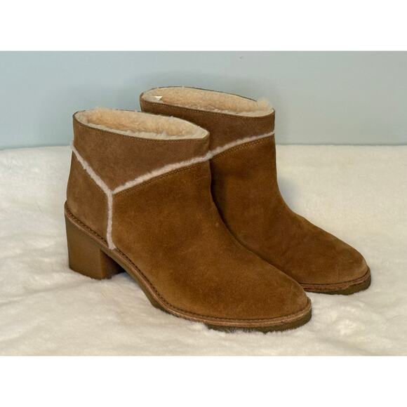 Women’s UGG Karen Chestnut Boot Winter Heel NWOB Sz 10.5 - Picture 1 of 2
